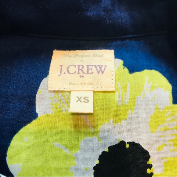 J. Crew Silk The Perfect Shirt Hawaiian Floral Top Size XS - Picture 3 of 5